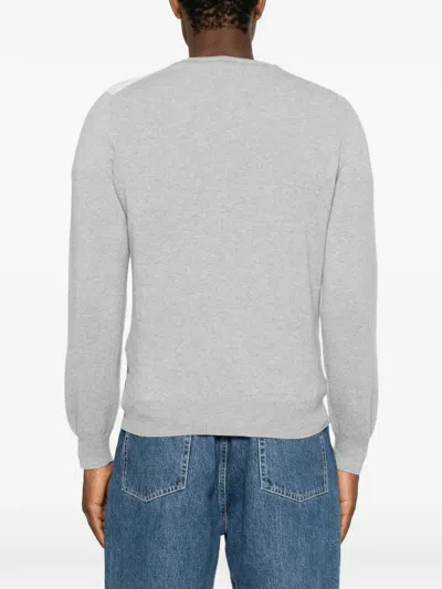 Vengera Argyle-pattern V-neck Sweater In Gray