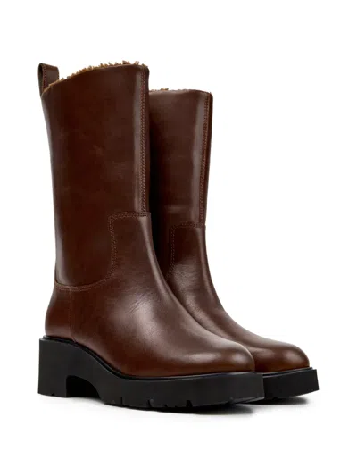 Camper Milah Leather Boot In Brown