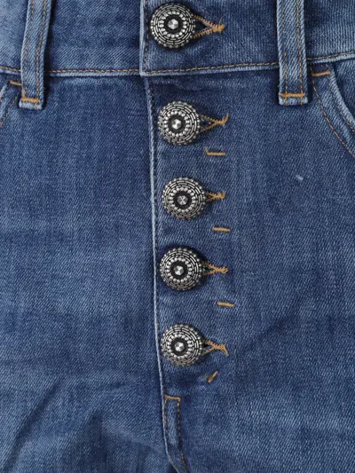 Dondup Button-fly Cropped Jeans In Blue