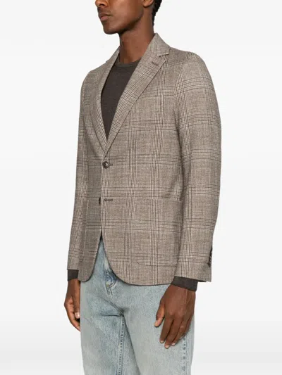 Circolo 1901 Check-pattern Blazer In Brown