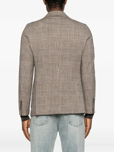 Circolo 1901 Check-pattern Blazer In Brown