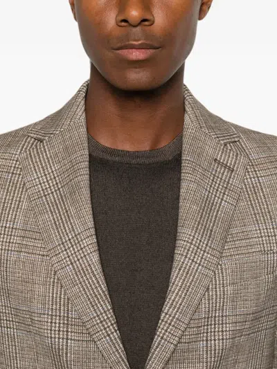 Circolo 1901 Check-pattern Blazer In Brown