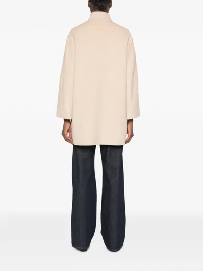 Rosso 35 High-neck Button-up Coat In Neutral