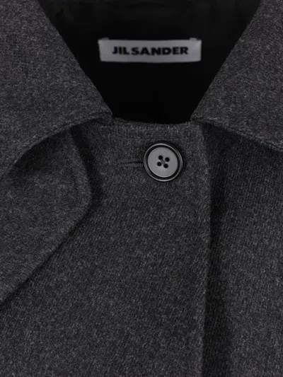 Jil Sander Button-fastening Wool Coat In Gray