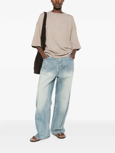 Essentials Logo-patch Drop-shoulder T-shirt In Neutral