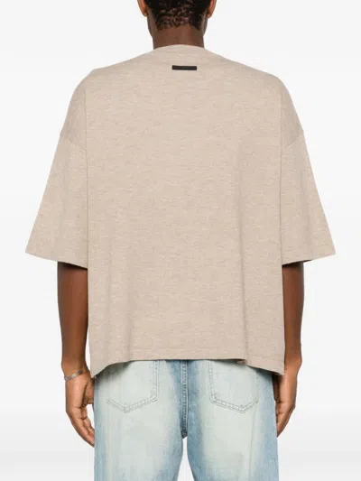 Essentials Logo-patch Drop-shoulder T-shirt In Neutral