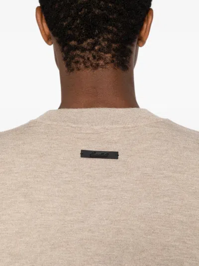 Essentials Logo-patch Drop-shoulder T-shirt In Neutral