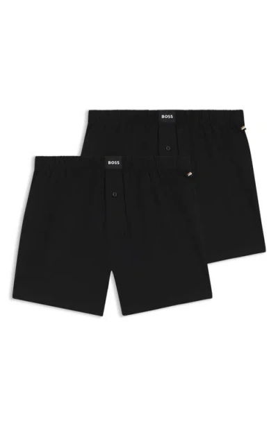 Hugo Boss Boss 2-pack Knit Cotton Boxers In Multi