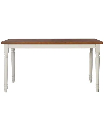 Powell Willow Brown Dining Table In White