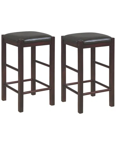 Linon Lancer Backless Counter Stools 2-pack In Brown