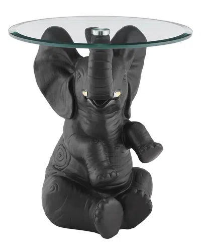 Linon Ernie Elephant Side Table In Black