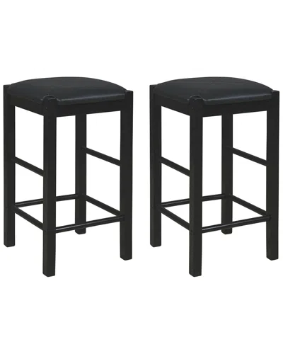 Linon Lancer Backless Counter Stools 2-pack In Black