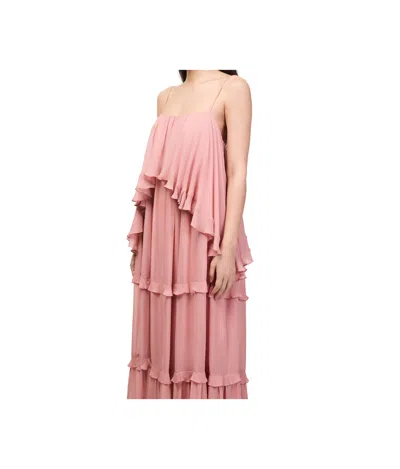 Zimmermann Luna Ruffled Georgette Midi Dress In Pink