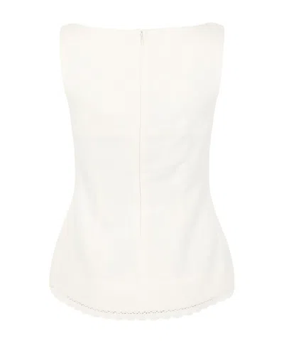 Posse Rectangular Neckline Vest In White