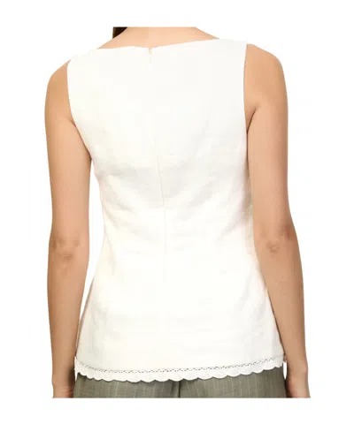 Posse Rectangular Neckline Vest In White