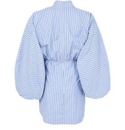 Zimmermann Drawstring Stripe Mini Dress Hydrangea Stripe In Blue