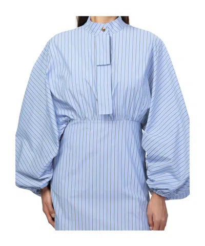 Zimmermann Drawstring Stripe Mini Dress Hydrangea Stripe In Blue