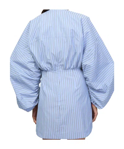Zimmermann Drawstring Stripe Mini Dress Hydrangea Stripe In Blue