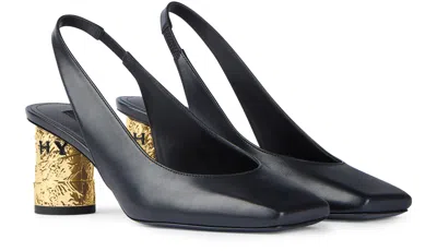 Givenchy Tape-effect Slingback Leather Pumps In Black