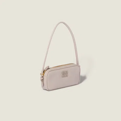 Miu Miu Leather Pouch In Neutral