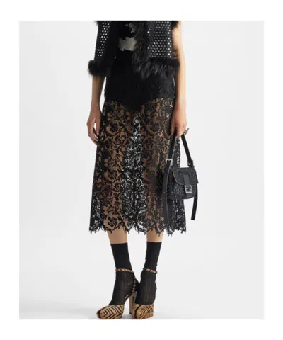 Fendi Gonna Lace Macrame In Black
