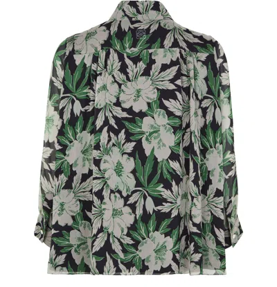 Loewe Printed Silk Shirt For Women In Green
