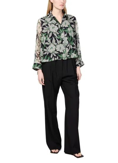 Loewe Printed Silk Shirt For Women In Green