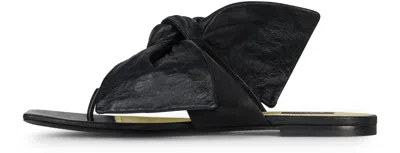 Givenchy Square-toe Flat Sandals In Black