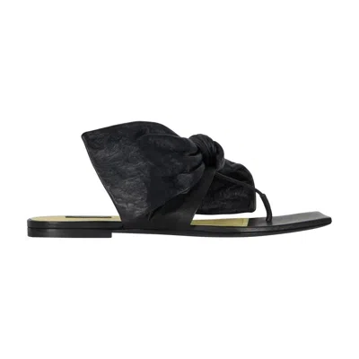 Givenchy Square-toe Flat Sandals In Black