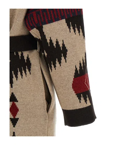 Alanui Icon Belted Coat Fringe Warm Design In Multi