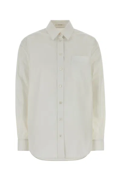 The Row White Regular Solid Shirt In White