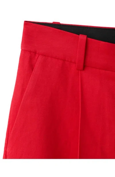 Mango Straight Fit Bermuda Shorts In Red