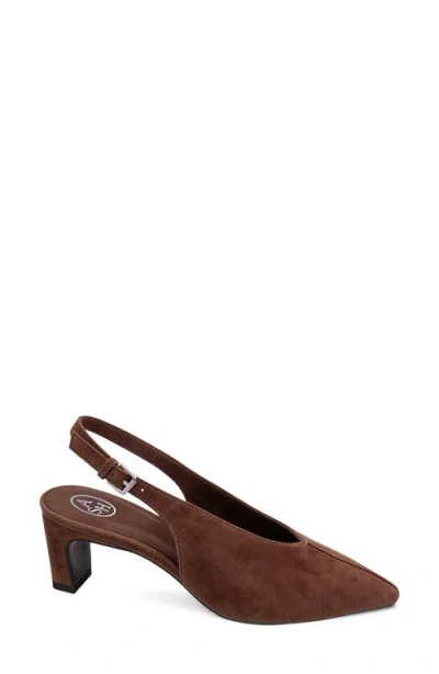 Ash Vera Pointed Toe Slingback Pump In Brown