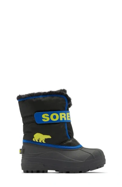 Sorel Kids' Snow Commander Insulated Waterproof Boot In Black