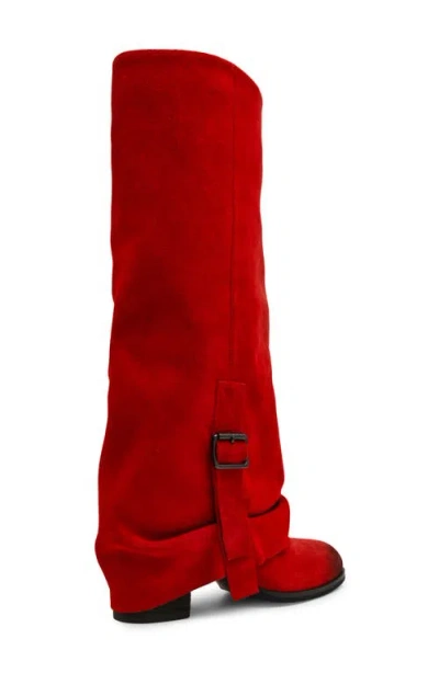 Steve Madden Bozeman Knee High Boot In Red