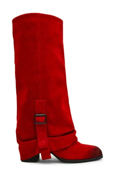 Steve Madden Bozeman Knee High Boot In Red