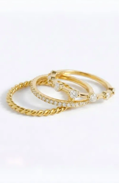 Mint & Lily Modern Ring Stack In Multi