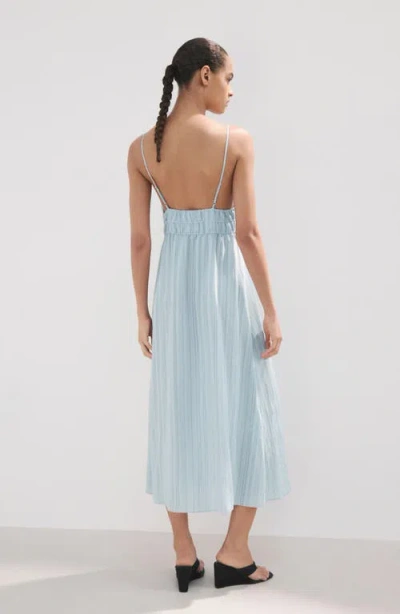 Mango Striped Gathered Dress In Multi