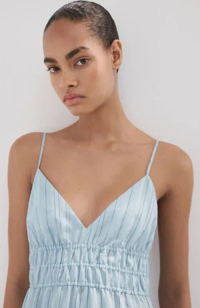 Mango Striped Gathered Dress In Multi