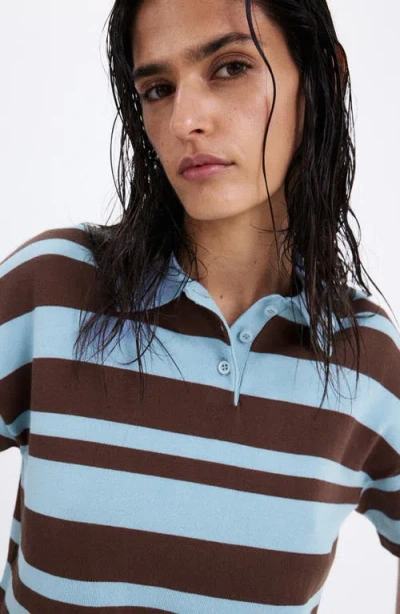 Mango Striped Cotton Blend Polo In Multi