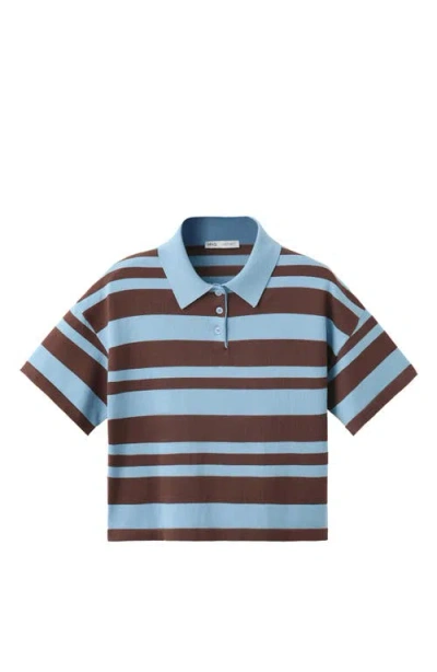 Mango Striped Cotton Blend Polo In Multi