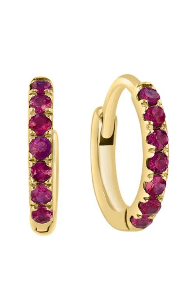 Effy 925 Gold Plated Silver ,ruby Earrings In Multi