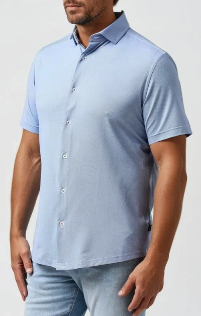 Stone Rose Core Techno Stretch Ss Button-up Shirt In Blue