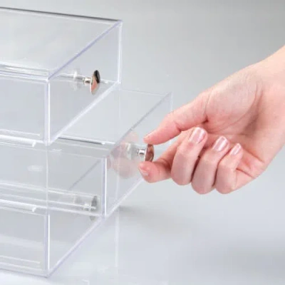 Idesign Stackable 3-drawer Vanity Makeup Organizer In Transparent