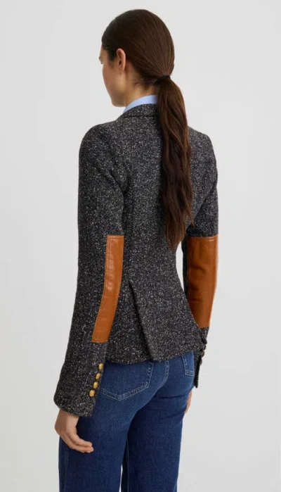 Smythe One Button Blazer With Rectangle Elbow Patch In Gray
