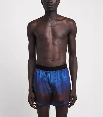Tom Ford Stretch-silk Printed Boxer Shorts In Multi