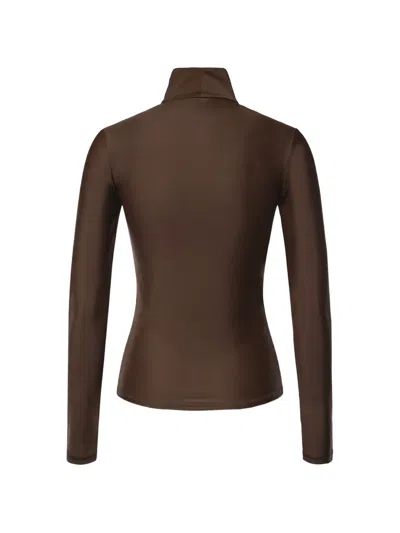 Coperni Second Skin Turtleneck In Brown