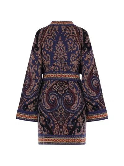 Etro Paisley-pattern Belted Jacket In Multi
