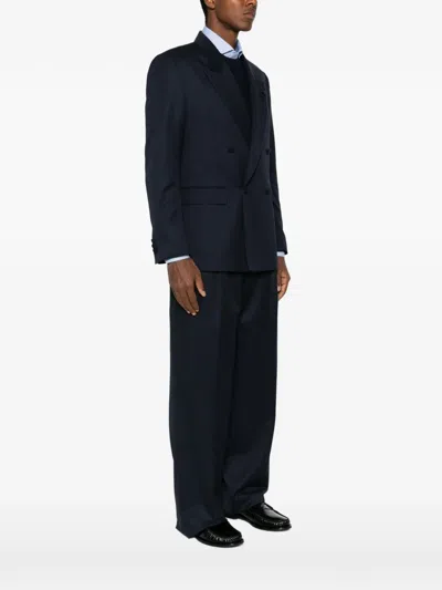 Lardini Double-breasted Peak-lapel Jacket In Blue