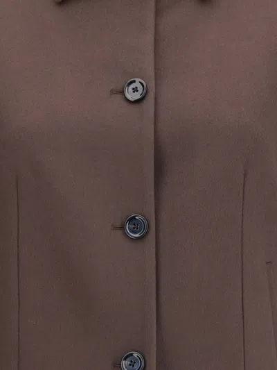 Lardini Button-fastening Collared Jacket In Brown